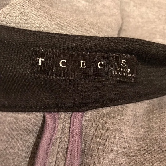 TCEC Blazer Jacket Grey Black Slim Fitted Cropped - Picture 14 of 15